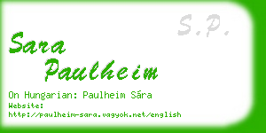sara paulheim business card